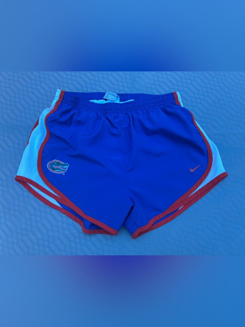 Nike Blue Shorts with Red Trim and Gators Logo